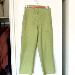 Aritzia wilfred free modern utility pant green straight leg jean